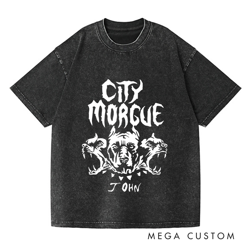 Personalized Washed T-Shirts Fierce and Edgy Artistic Skull and Beast T-Shirt