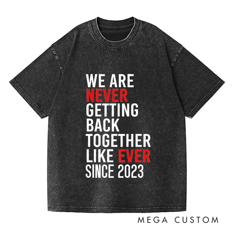 Personalized Washed T-Shirts We Are Never Ever Getting Back Together like Ever Since 2023 T-Shirt