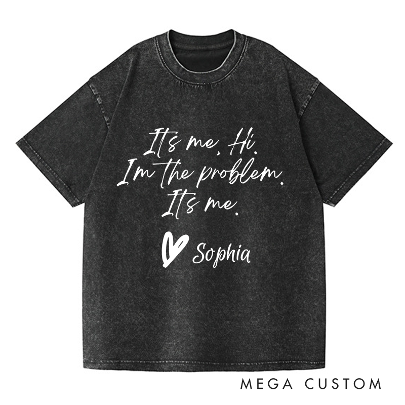 Personalized Washed T-Shirts Fun and Witty Self-Reflection Bold Statement Graphic and Gifts for Pop Music Lovers T-Shirt