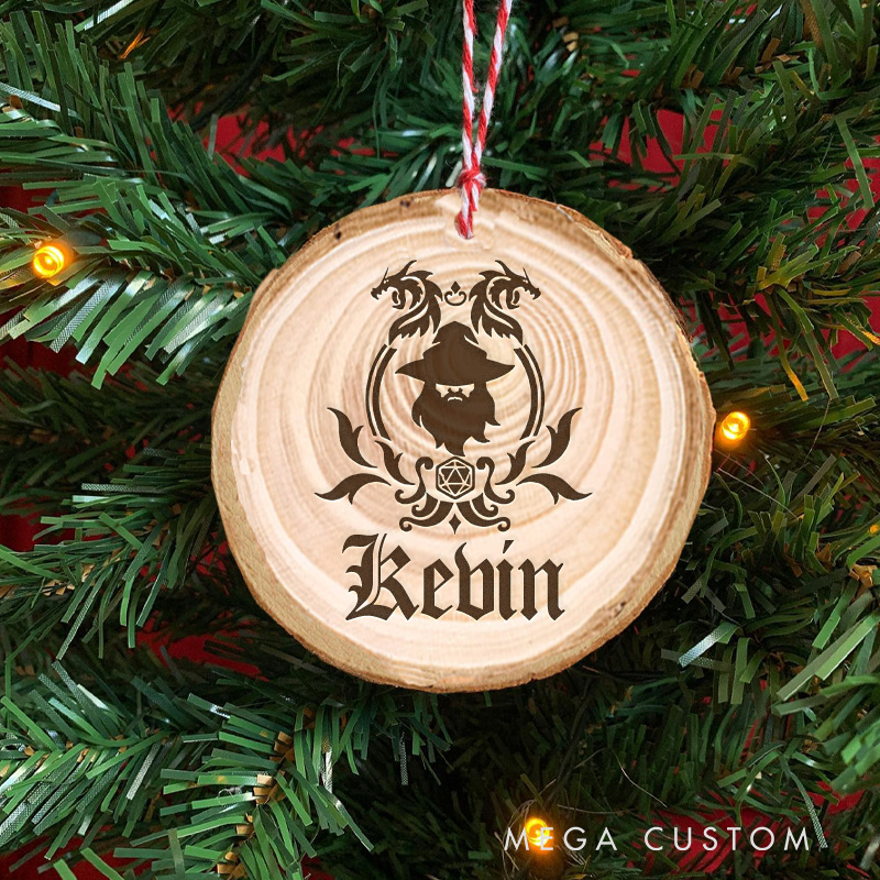 Personalized D&d Wizard Christmas Decoration Role Playing Games Enthusiasts Ornament Gift for Geek Game Lover