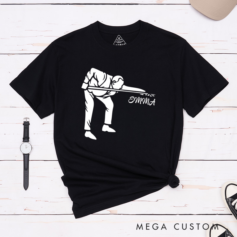 Personalized Billiards, Pool, and Snooker T-Shirts with Custom Your Name on Your Front
