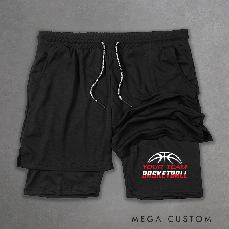 Personalized Basketball Shorts with Customizable Team Name Design