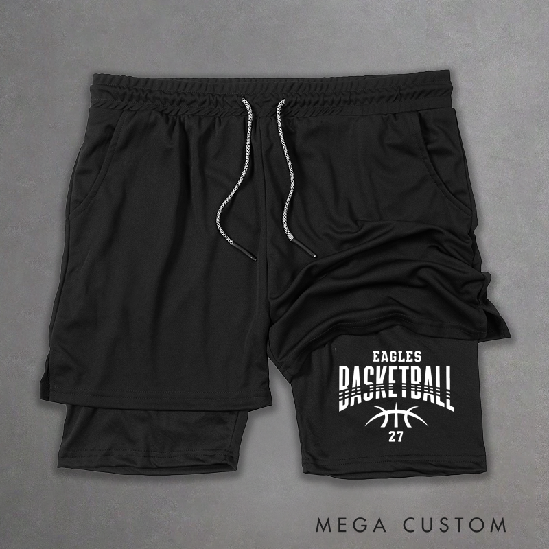Personalized Basketball Shorts with Custom Team Name and Number Design