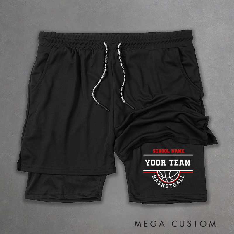 Personalized Basketball Shorts with Custom School and Team Name Design