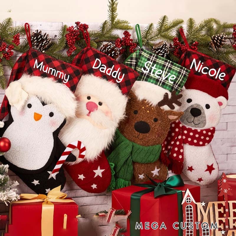 Personalized Family Stockings Holiday Stocking 3D Christmas Stocking Gift for Family