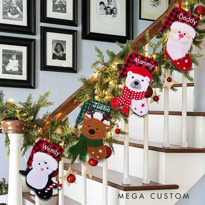 Personalized Family Stockings Holiday Stocking 3D Christmas Stocking Gift