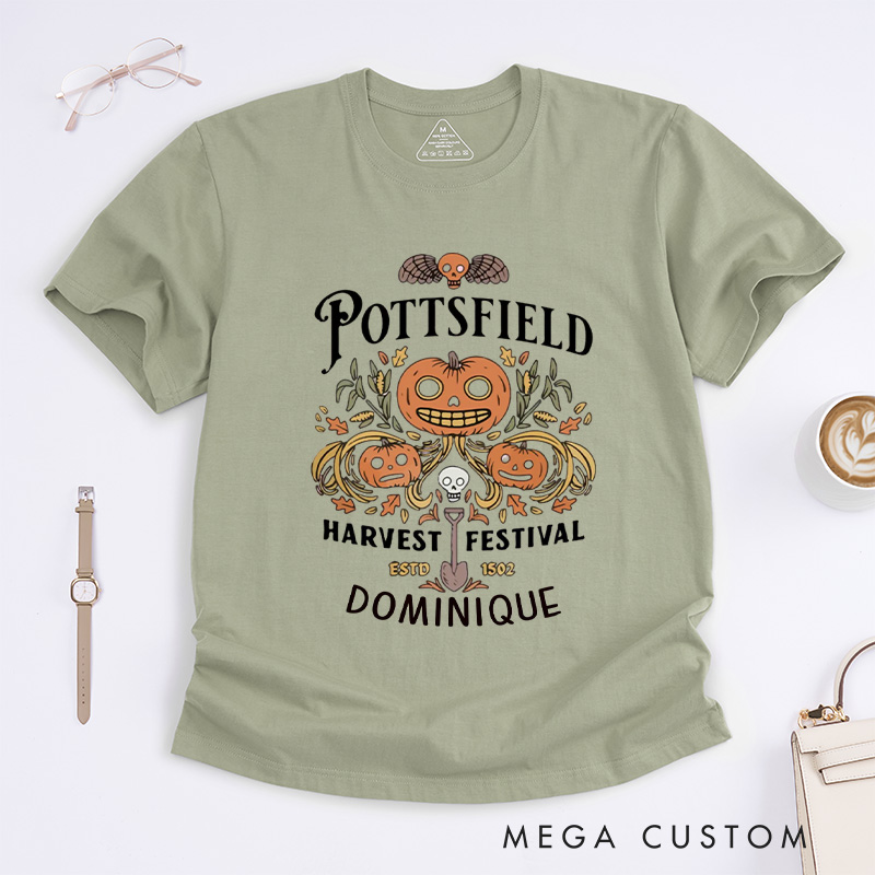 Personalized Pottsfield Harvest Festival Classic T-Shirts Autumn Harvest Shirt Vegetables Fall T-shirt Skeleton Festival Tee Gardening Lover Gift