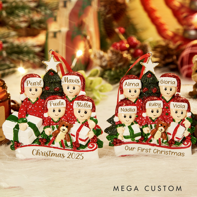 Personalized 2025 Christmas Ornament with Family Member Name Family Ornament Family of 2 3 4 5 6 Ornament Christmas Keepsake