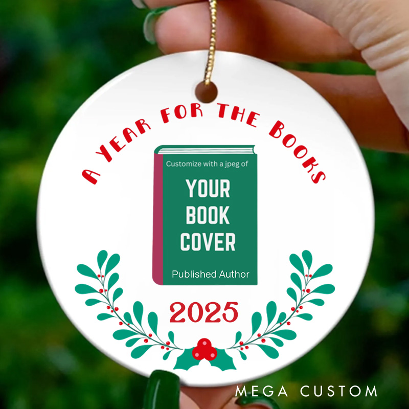 Personalized a Year for the Books Christmas Ornament Custom Author Ornament Holiday Decor for Author Gift Book Lovers Gift Bookish Gift