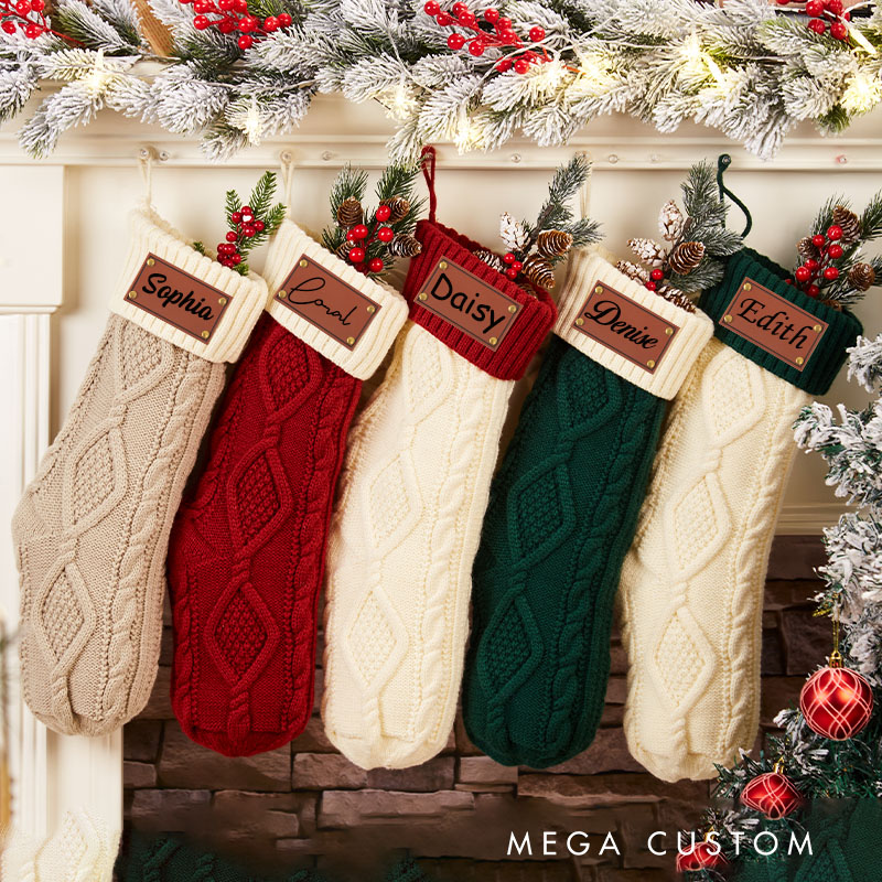 Personalized Cable Knit with Custom Name Classic Holiday Charm Christmas Stocking Family Gift