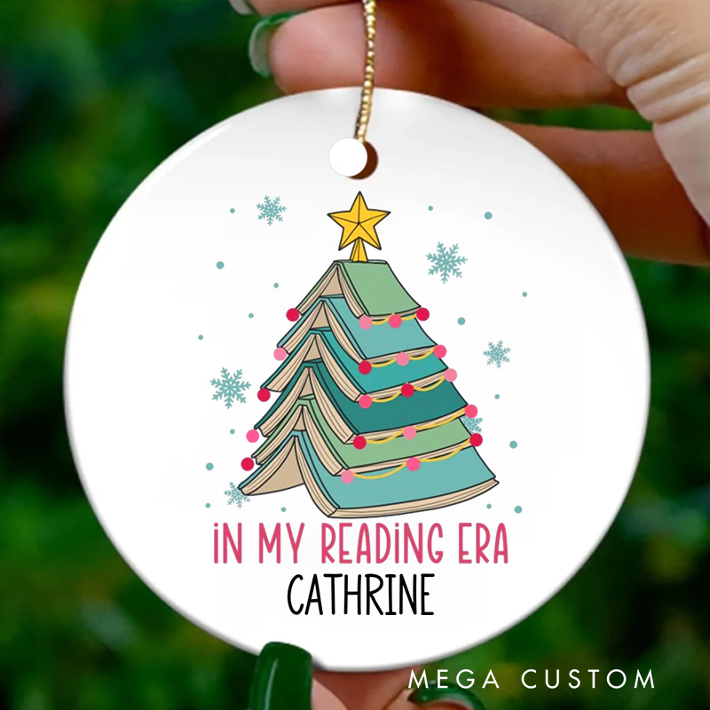Personalized in My Reading Era Christmas Ornament Writer Ornament Holiday Decor for Book Lovers Gift Bookish Gift Librarian Gift
