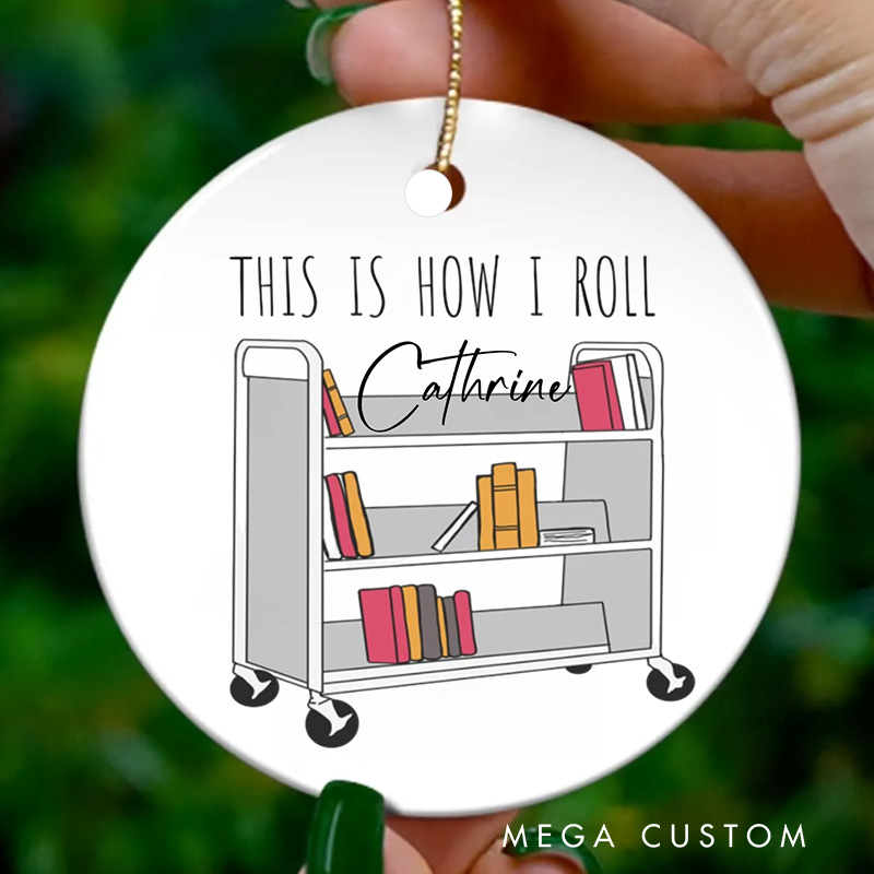 Personalized Library Christmas Ornament Custom Book Club Ornament Holiday Decor for Book Lovers Gift Librarian Gift