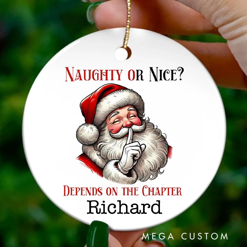 Personalized Naughty or Nice Christmas Ornament Smut Lover Ornament Banned Books Ornaments Holiday Decor for Book Lovers Gift Librarian Gift