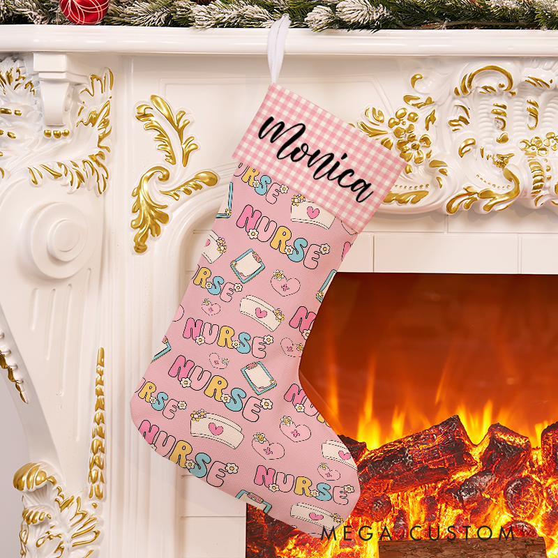 Personalized Nurse Themed Christmas Stocking