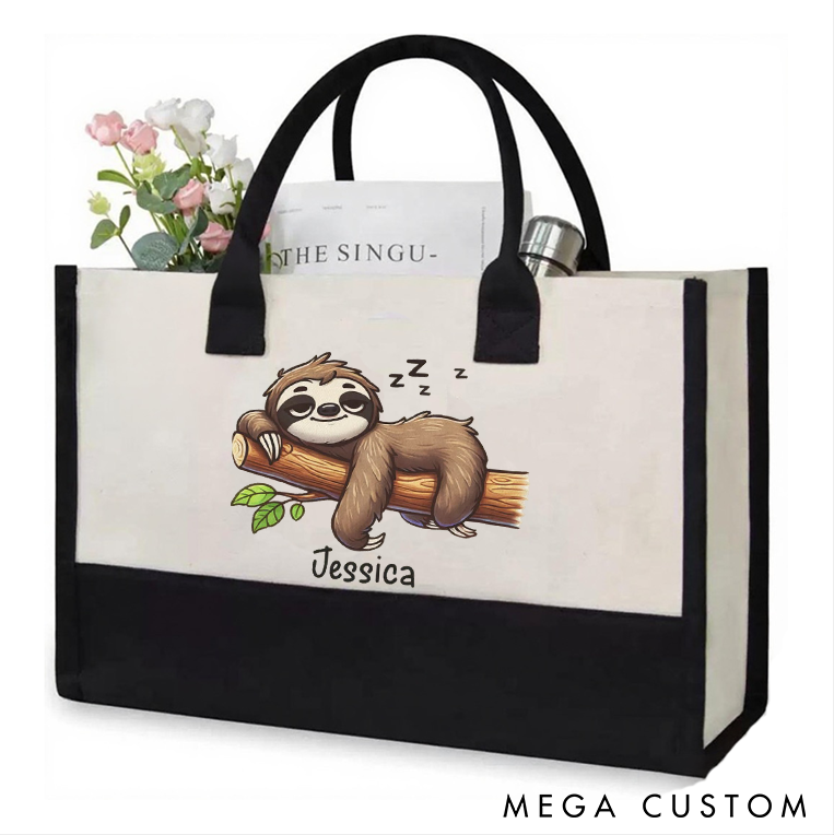 Personalized Sloth Yoga Tote Bag Sloth Lover Gift Yoga Gift Funny Sloth Bag Perfect for Yoga Gym Travel and Daily Use