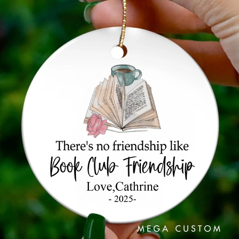 Personalized There is no Friendship Like Book Club Friendship Christmas Ornament Book Club Ornament Holiday Decor for Book Lover Gift Librarian Gift