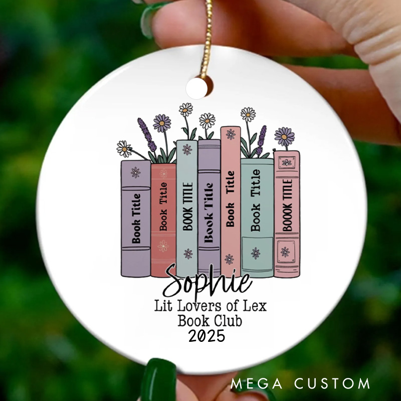 Personalized Lit Lovers Book Club Christmas Ornament Name Book Lovers Ornament for Reader Gift Book Lovers Gift Librarian Gift