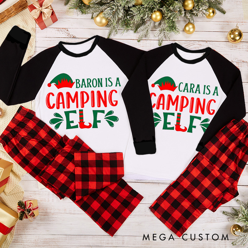 Personalized Elf Family Christmas Pajamas Camper Family Pajamas Christmas Gift for Camping Hiking