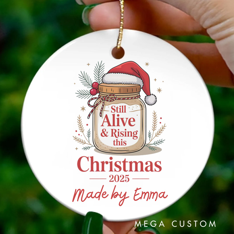 Personalized Sourdough Christmas Ornament 2025 Bread Starter Keepsake Ornament with Name Baking Holiday Decor Ornament for Baking Lover Gift