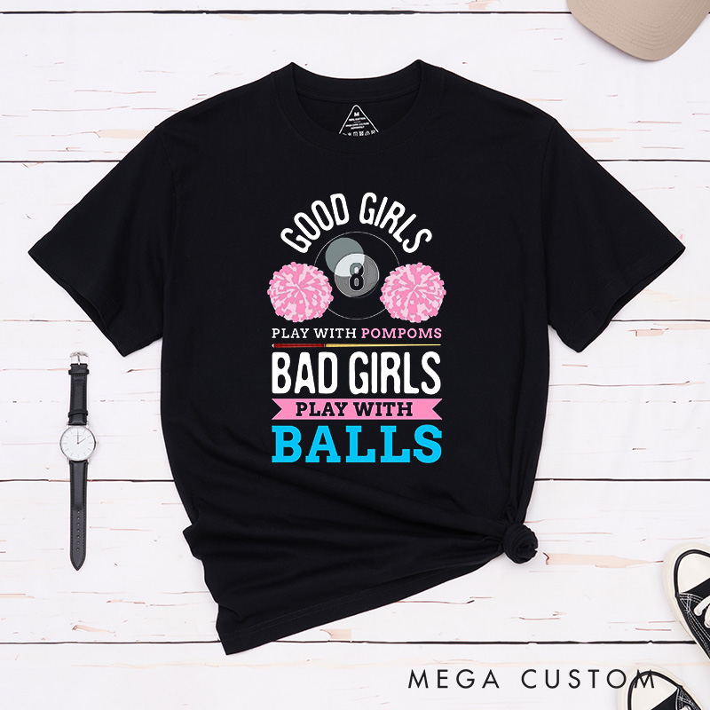 Personalized Pool T-Shirt with Your Name on the Sleeve for Bold Girls