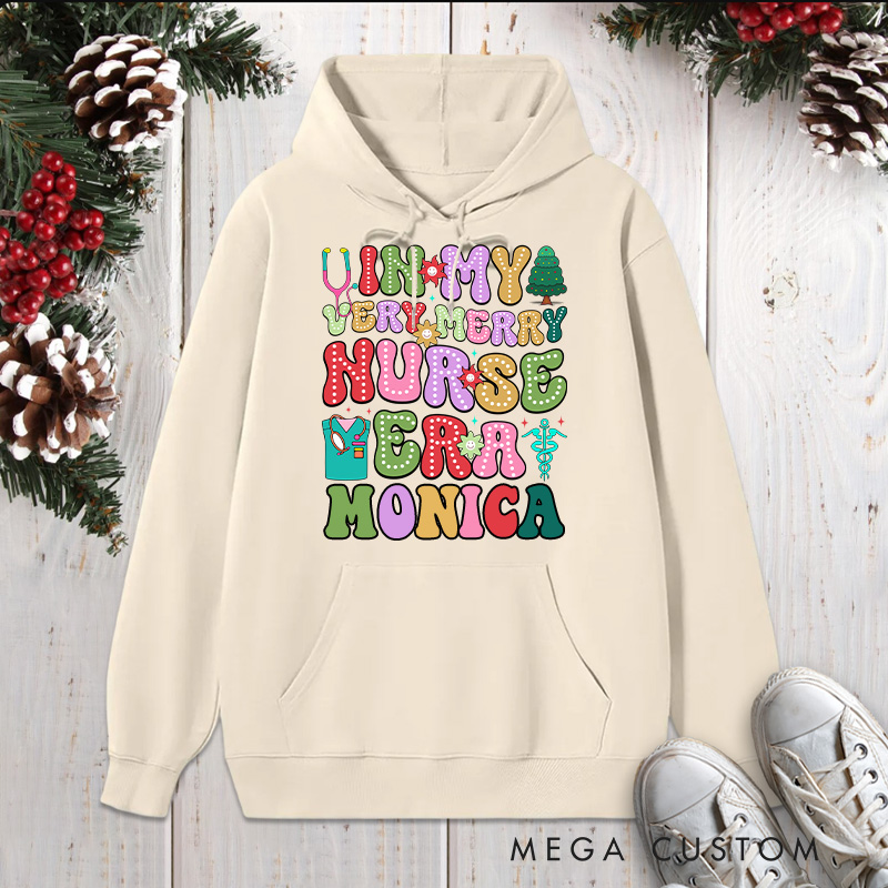 Personalized Hoodies for Nurse Customized Very Merry Nurse Design Hoodies Xmax Gift
