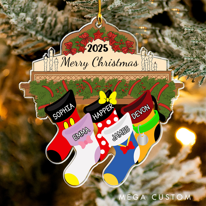 Personalized Family Stocking Christmas Tree Ornament 2025 Acrylic Ornament Movie Christmas Gift Film Xmas Gift Christmas Decor