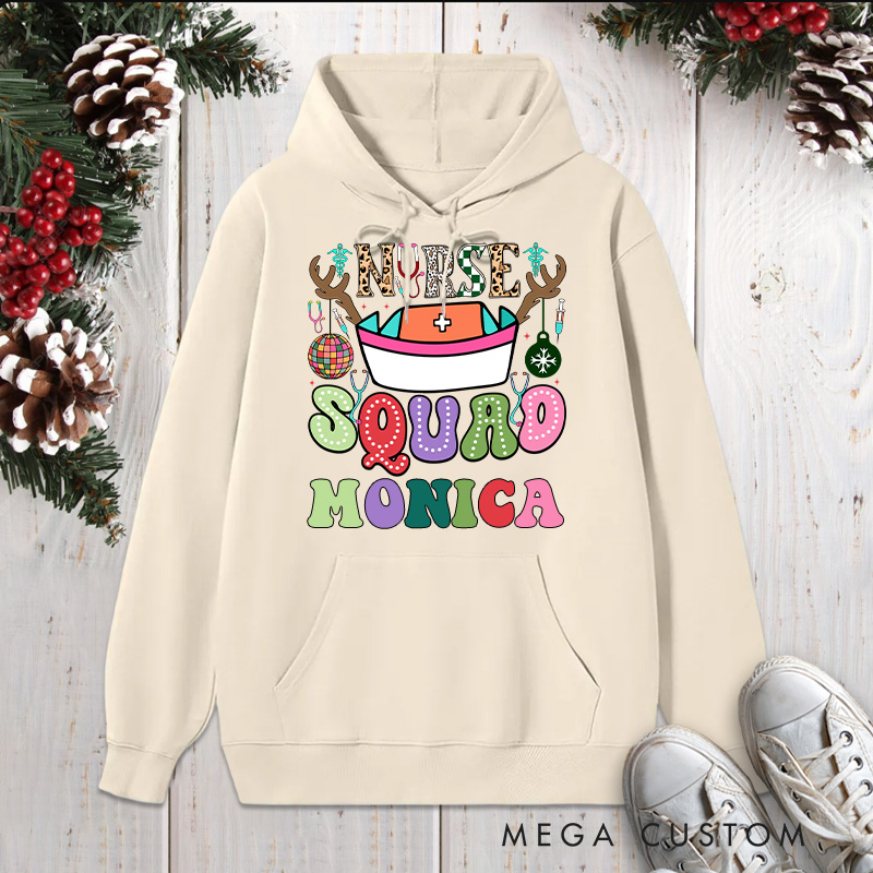 Personalized Hoodies for Nurse Customized Nurse Squad Design Hoodies Xmax Gift