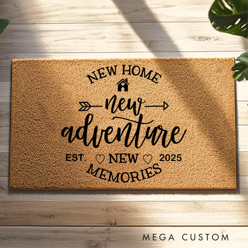 Personalized Welcome Home Doormat Custom Door Mat with Family Name New Home Gift Housewarming Wedding Gift