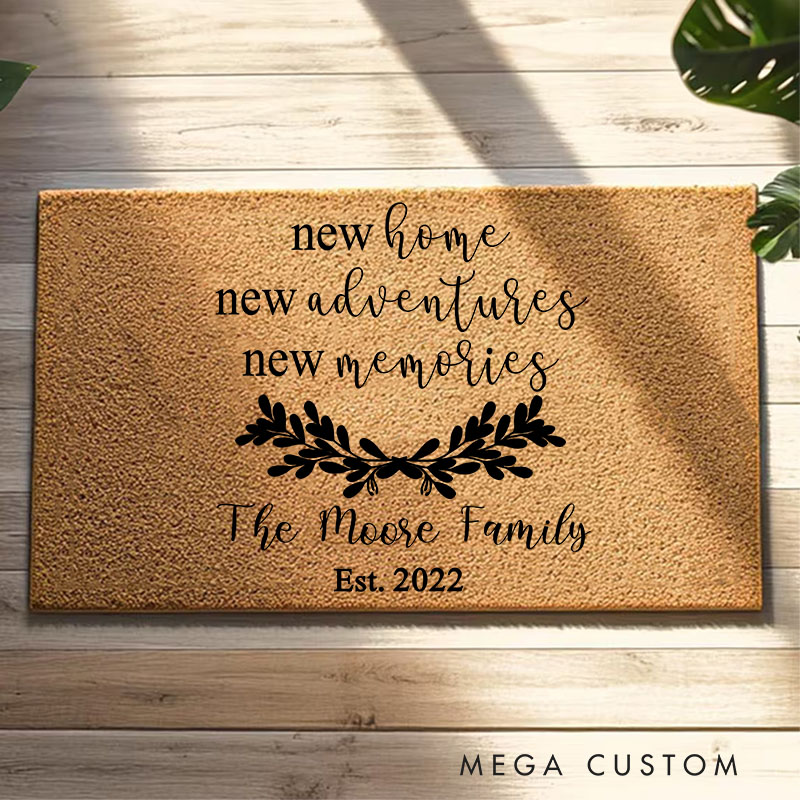 Personalized Welcome to Our Home Doormat New Home Gift Housewarming Wedding Gift for Couples Christmas Gift for Family