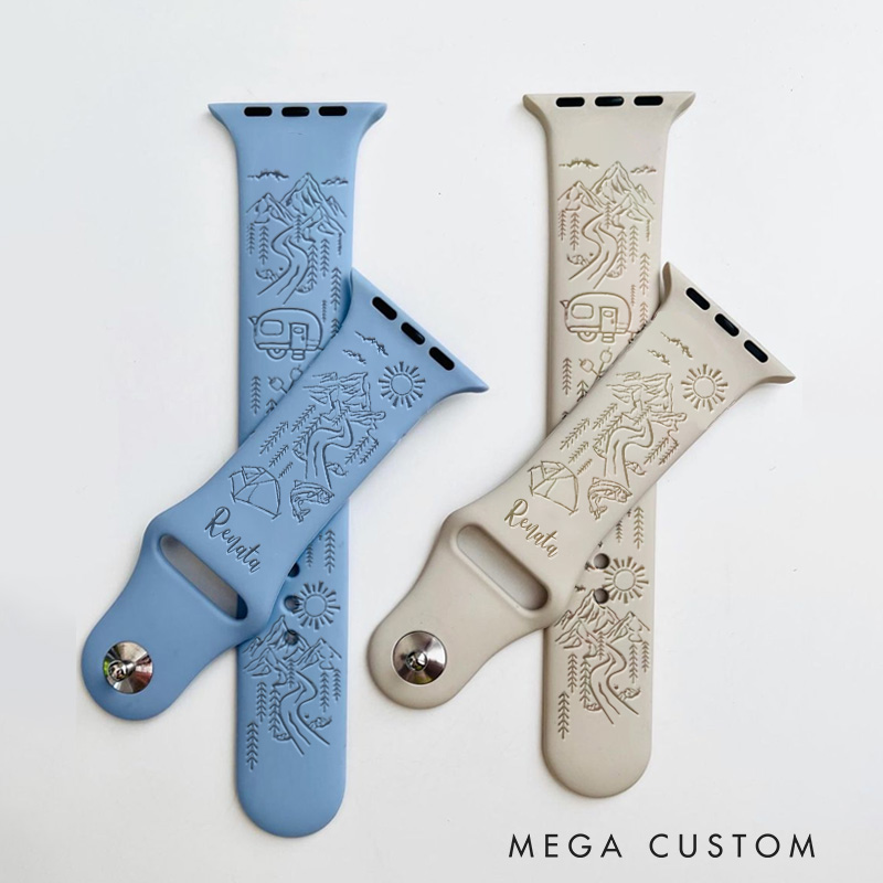 Personalized Camping Outdoor Adventure Watch Band Hiking Lover Watch Band Gift Nature Lover