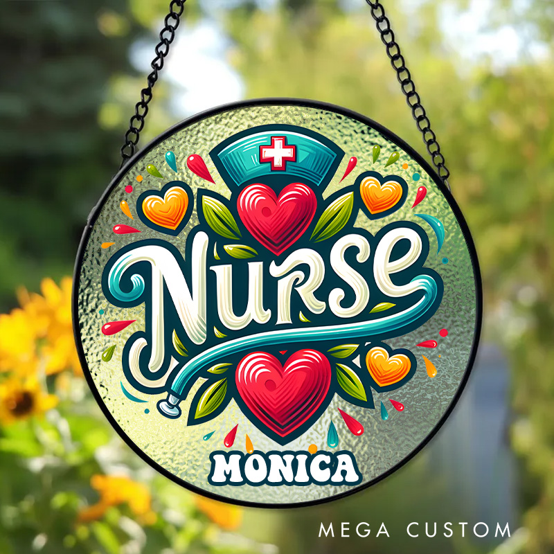Personalized Nurse Sun Catcher Custom Glass Plaque for Nurse 