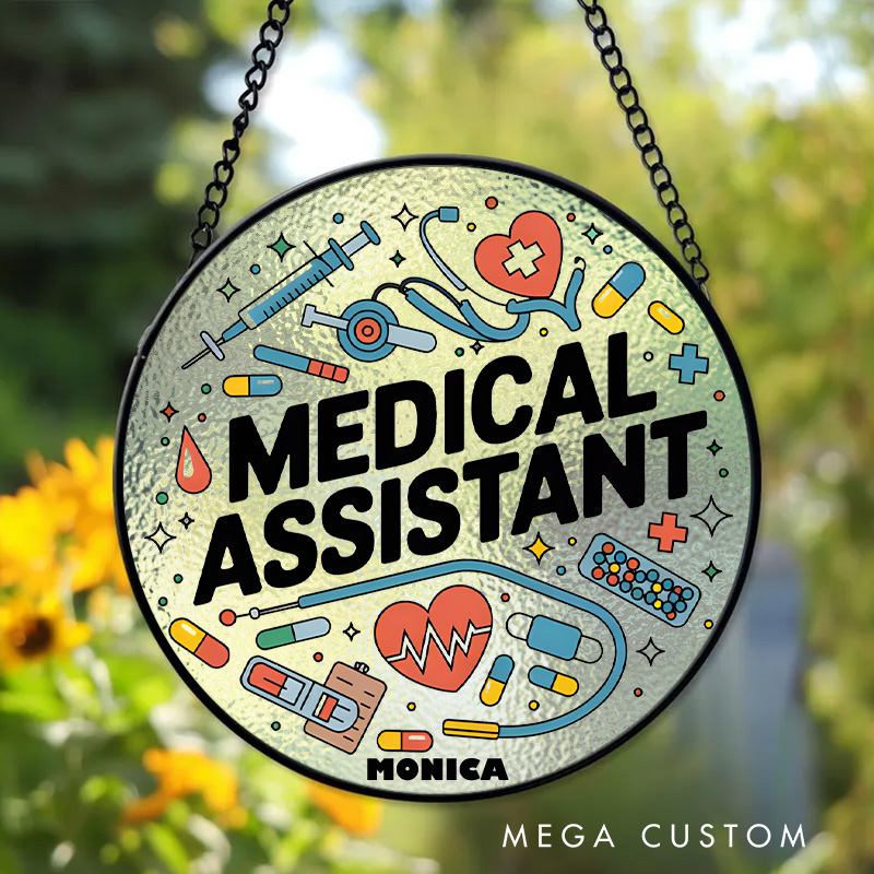 Personalized Medical Assistant Sun Catcher Custom Glass Plaque for Nurse 