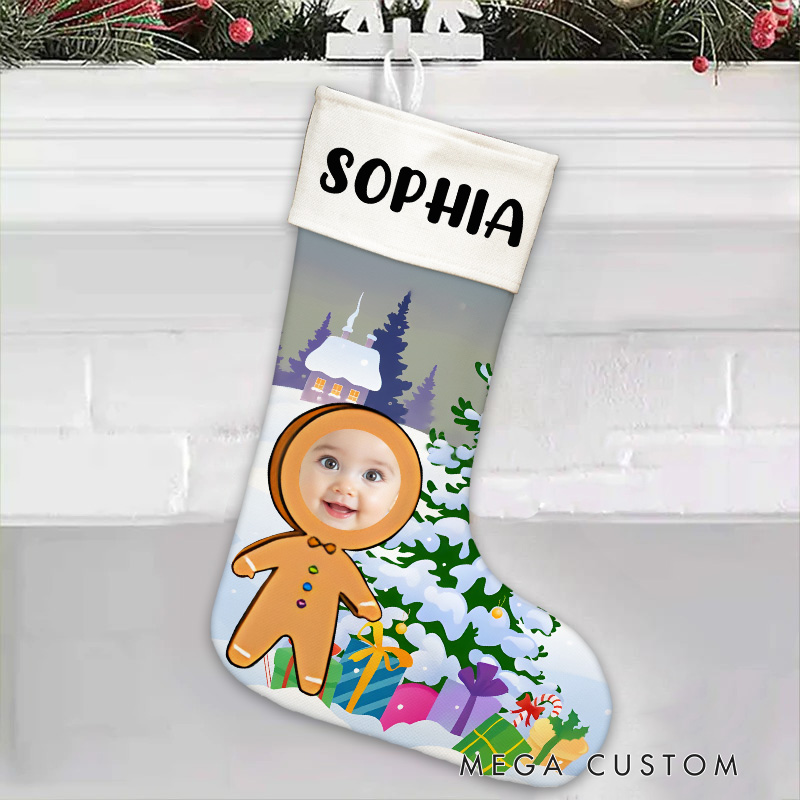 Personalized Gingerbread Baby Christmas Stocking