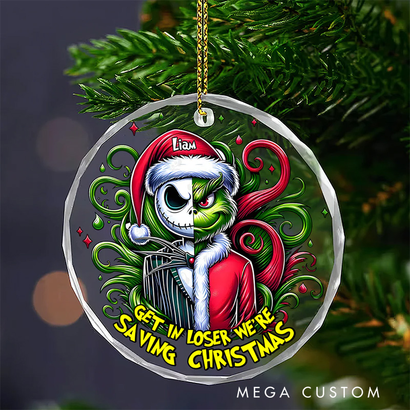 Personalized Monster Movie Get In Christmas Ornament Glass Ornament Art Lovers Christmas Gift Artistic Xmas Gift Christmas Decor