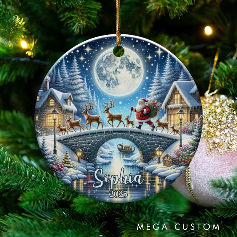 Personalized Watercolor Christmas Night Art Christmas Ornament Ceramic Ornament Art Lovers Christmas Gift Artistic Xmas Gift Christmas Decor