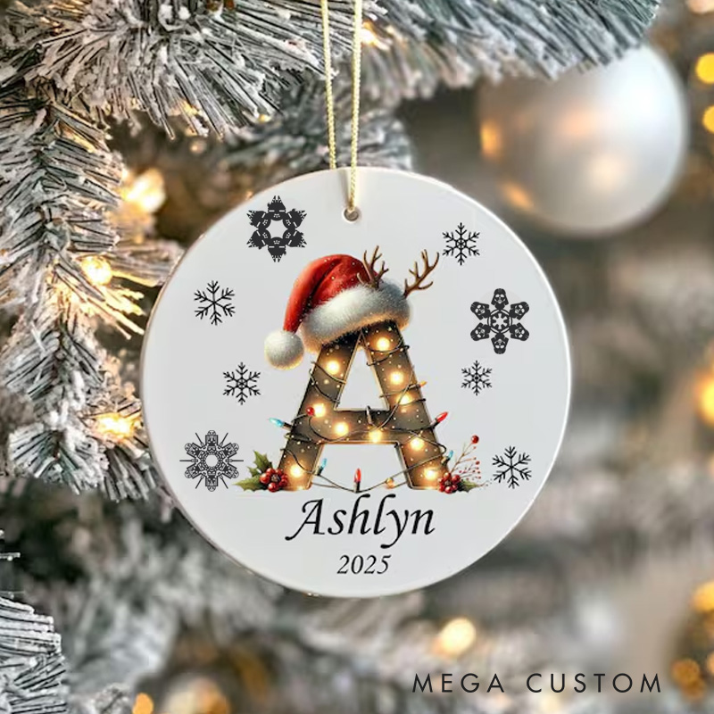 Personalized Star Monogram Movie Ceramic Christmas Ornament Movie Lovers Christmas Gift Film Xmas Gift Christmas Decor