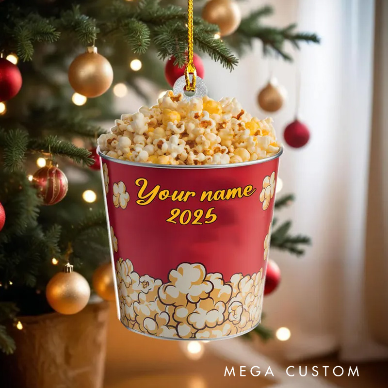 Personalized Popcorn Movie Fan 2D Flat Acrylic Ornament Movie Christmas Gift Film Xmas Gift Christmas Decor