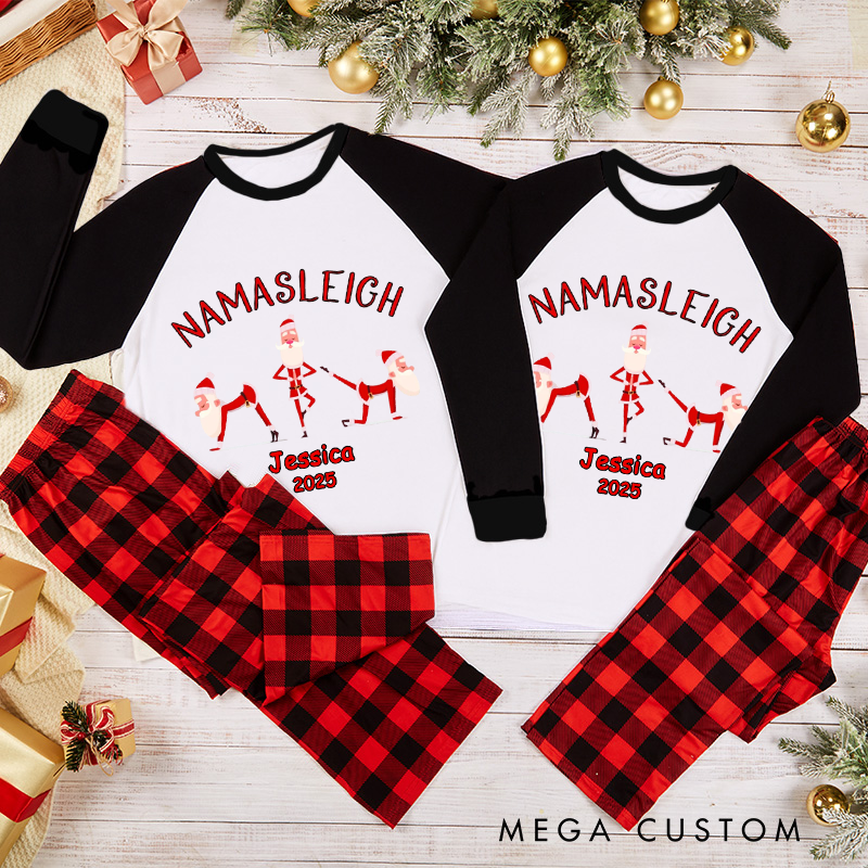 Personalized Yoga Christmas Pajamas Matching Family Christmas Pajamas Christmas Pajamas Perfect for Holiday and Yoga Lover