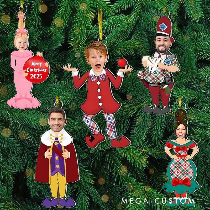 Personalized Funny Movie Photo 2D Flat Acrylic Ornament Movie Christmas Gift Film Xmas Gift Christmas Decor