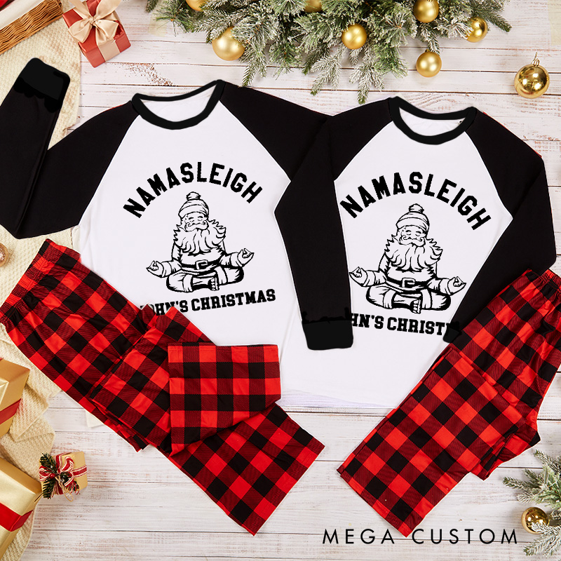 Personalized Yoga Christmas Pajamas Matching Family Christmas Pajamas Santa Yogi Pajamas Christmas Gift Perfect for Holiday and Yoga Lover