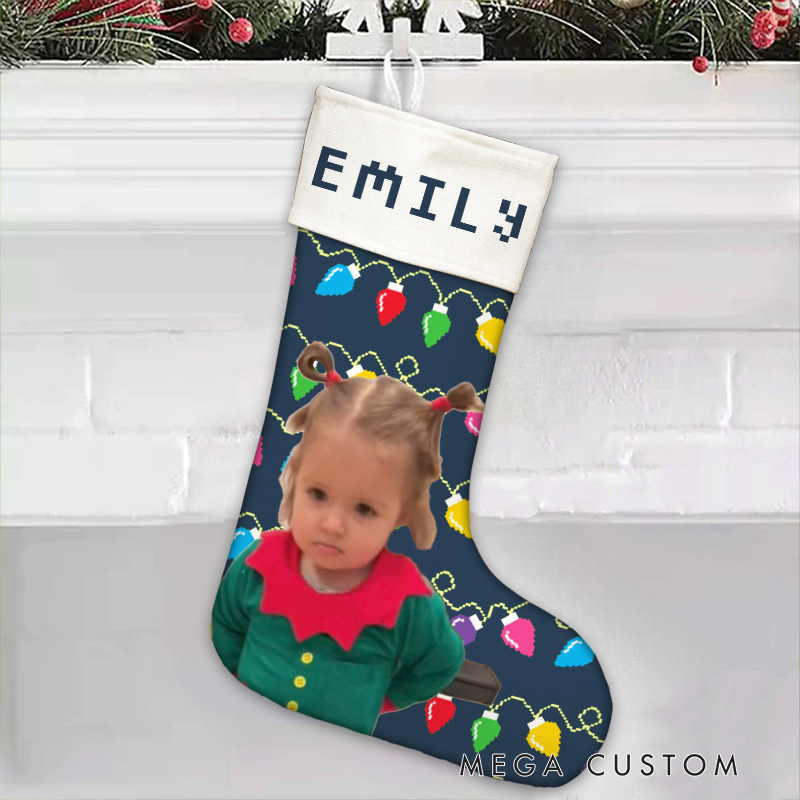 Personalized Christmas Lights Christmas Stocking