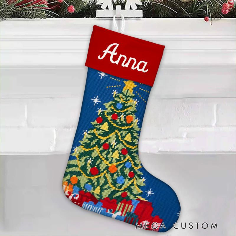Personalized Christmas Tree and Presents Christmas Stocking