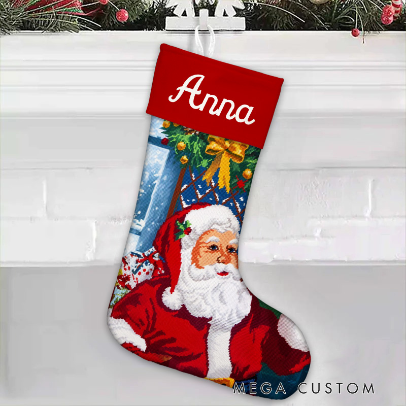 Personalized Santa with Sack Christmas Stocking