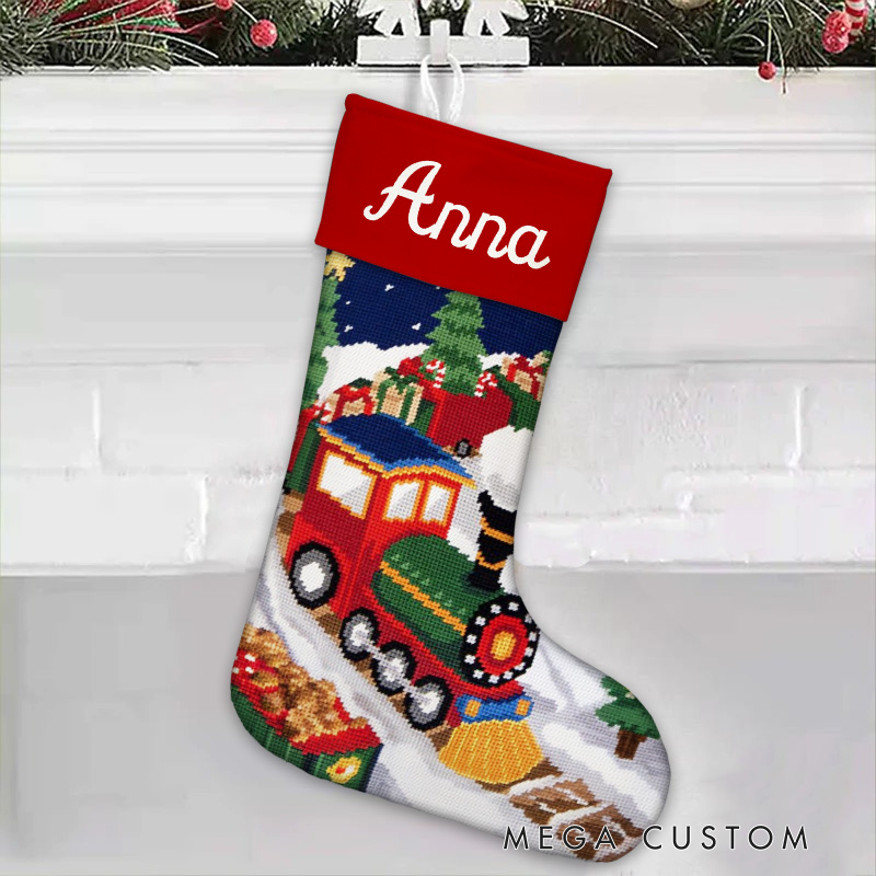 Personalized Train and Toys Christmas Stocking