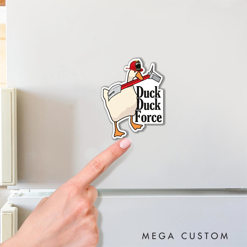 Personalized Firefighter Duck Design Magnetic Fridge Sticker Gift for Firefighters