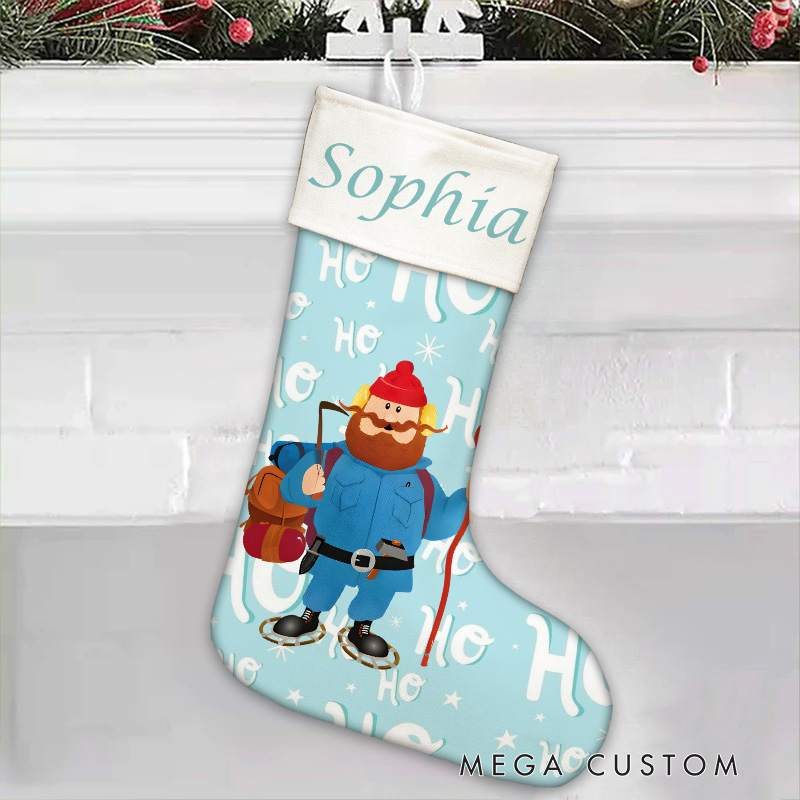 Personalized Santa and Snowman Joy Christmas Stocking