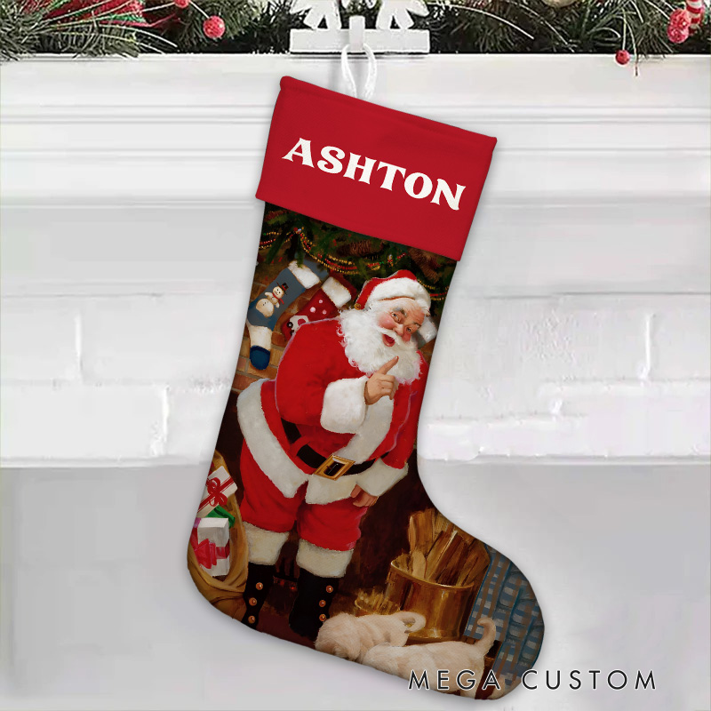 Personalized Santa with Sack Christmas Stocking