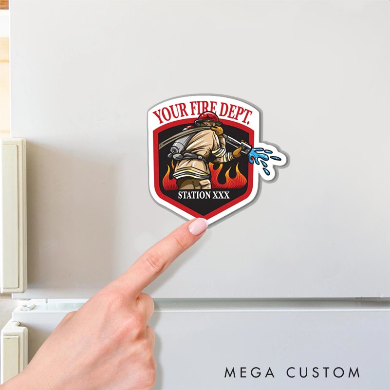 Personalized Firefighter Hose Design Magnetic Fridge Sticker Gift for Firefighters