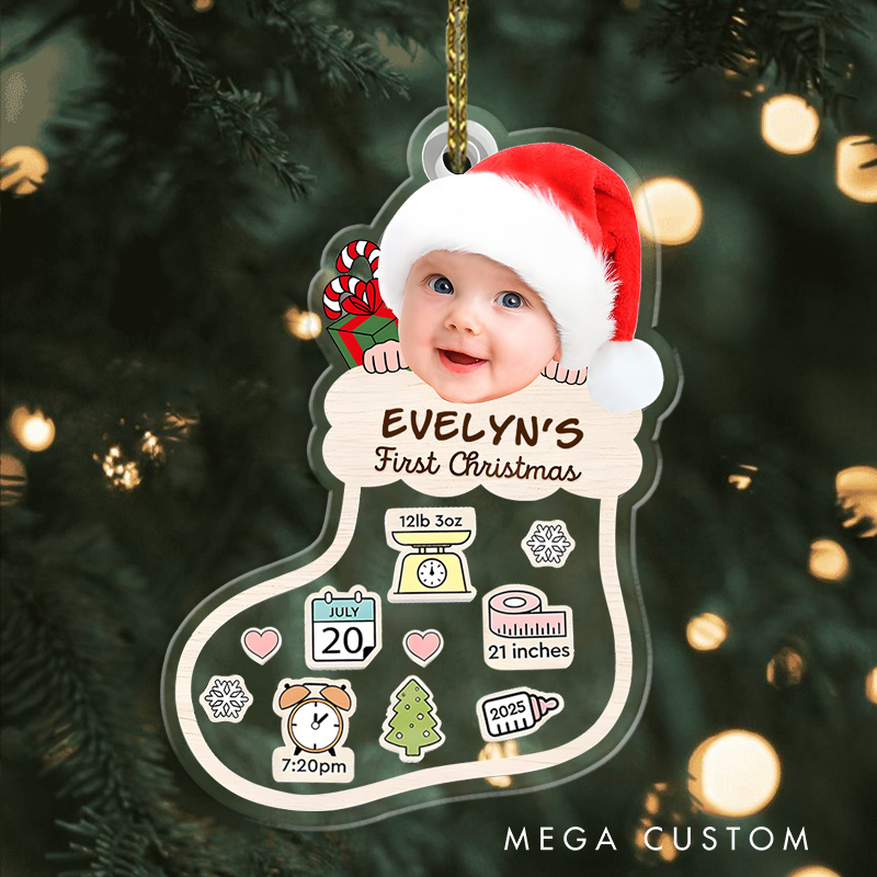 Personalized New Baby Gift 2D Baby Photo Ornament Newborn Gift
