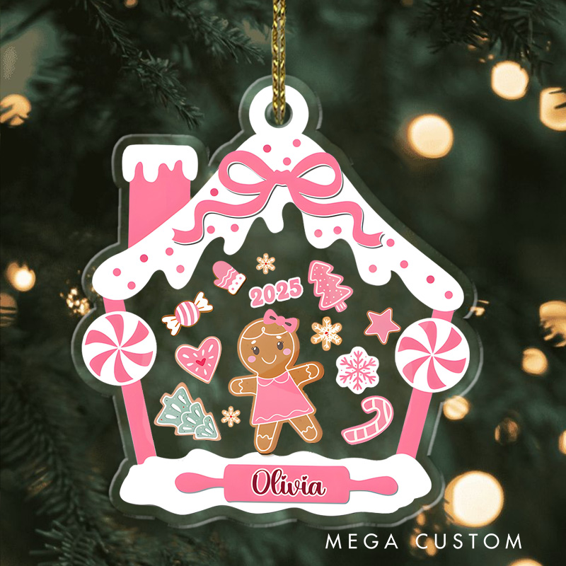 Personalized Gingerbread Ornament for Kids 2D Boys Girl Ornament